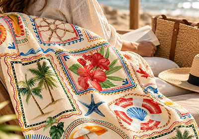 Toalha de Praia Dohler Summer Collection Aveludada