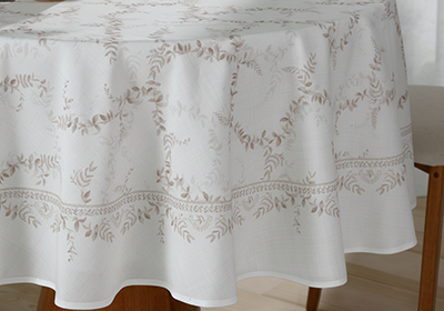 Toalha de Mesa Redonda Dohler Clean Iris 8 Lugares 1,80m