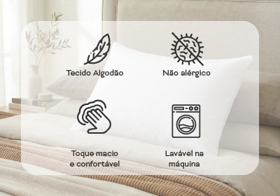 Travesseiro Dália Algodão 233 Fios