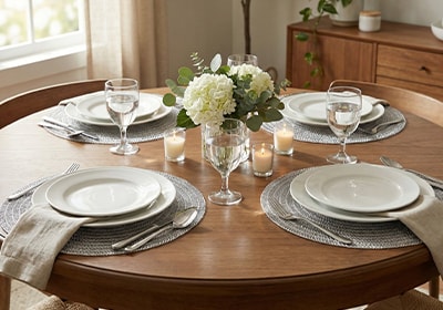 Kit 4 Peças Jogo Americano Redondo Rosário 38cm