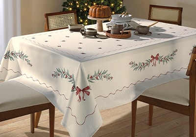 Toalha de Mesa Dohler Clean Ramos de Natal 