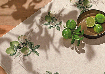 Toalha de Chá / Centro de Mesa Dohler Clean Renova Estampado Digital Limone