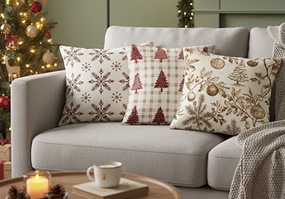 Kit 3 Peças Capa de Almofada Natal Clássico 