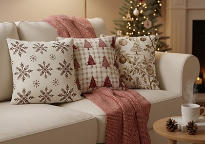 Kit 3 Peças Capa de Almofada Natal Clássico 