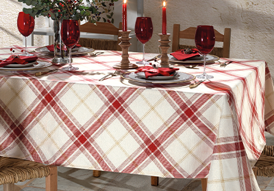 Toalha de Mesa Retangular Dohler Celebra Natal Xadrez