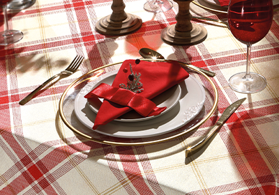 Toalha de Mesa Retangular Dohler Celebra Natal Xadrez
