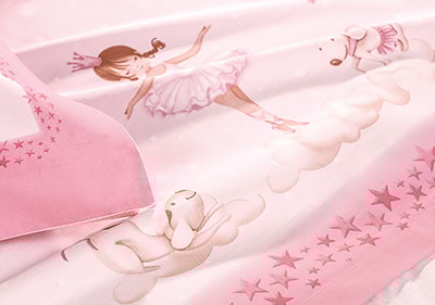 Jogo de Cama Casal Infantil Karsten Ballet 100% Algodão