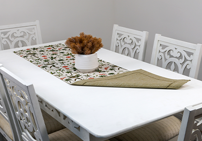 Caminho de Mesa Glamour Palms Dupla Face 40cm x 1,80m