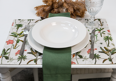 Kit 2 peças Jogo Americano Glamour Palms Dupla Face 35cm x 50cm