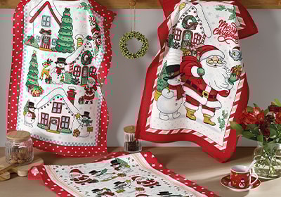 Kit 3 Peças Pano de Copa Dohler Natal Amigos do Noel