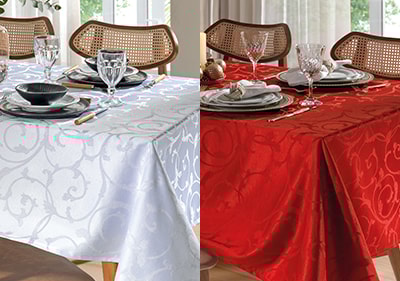 Toalha de Mesa Retangular Dohler Requinte II TJ-6205 6 Lugares