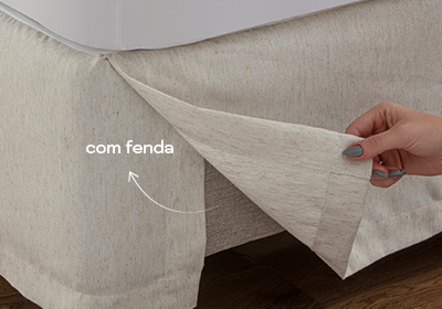Saia para Cama Kacyumara Linho com Fenda