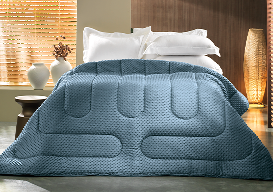 Edredom Queen Altenburg Blend Sense Pop Up Dupla Face Puff Ball