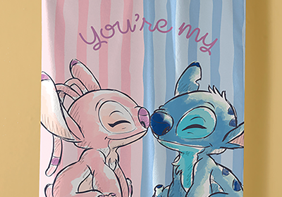 Toalha de Banho Infantil Dohler Stitch Happy Place Aveludada