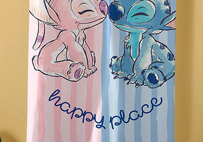 Toalha de Banho Infantil Dohler Stitch Happy Place Aveludada