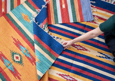 Tapete Indiano Kilim 100% Algodão 1,00m x 1,40m