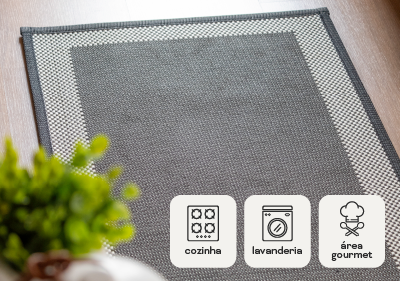 Tapete para Cozinha Antiderrapante Kacyumara Square 50cm x 1,40m