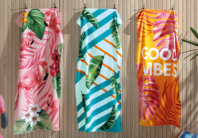 Toalha de Praia Dohler Good Vibes Aveludada 100% Algodão - Gramatura: 320 g/m²