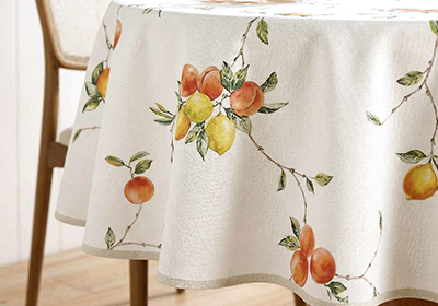 Toalha de Mesa Redonda Dohler Clean Pêssegos 4 Lugares 1,60m